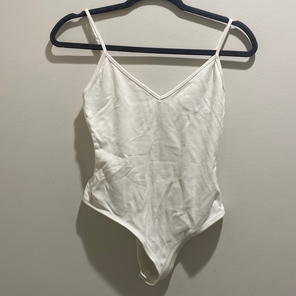 White bodysuit with thong size small